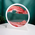 12-inch 3D moving sand art desktop ornament with red sand landscape and white frame - 12 Inch / White Frame Red Sand