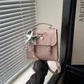 Pink polka dot backpack with bow and star charm for stylish summer casual wear - With Pendant / Pink