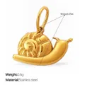 Tiny 3D snail charm pendant in 18K gold plated stainless steel for jewelry DIY - 3D Snail Shape (PJ1622G)