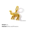 Gold plated 3D stainless steel camel animal charm with sparkly rhinestone accents - Rhinestone Camel Shape (PJ2671WEG)