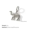Silver stainless steel camel pendant with rhinestone details for DIY jewelry - Rhinestone Camel Shape (PJ2671WES)