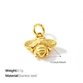 Tiny 3D bee animal pendant accessory in 18K gold plated stainless steel - 3D Bee Shape (PJ2674G)