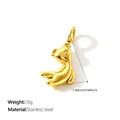 Gold plated stainless steel teddy bear pendant charm for jewelry making - 3D Rabbit Shape (PJ2675G)