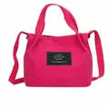 Einfache japanische kleine Eimertasche aus Segeltuch in Rosarot für Damen mit Riemen - Fuchsia