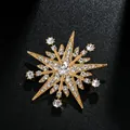Elegant gold star brooch with shimmering rhinestones for wedding dress decoration - Radiant Star Style (XD9077) / Gold