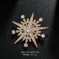 Elegant gold star brooch with shimmering rhinestones for wedding dress decoration - Radiant Star Style (XD9077) / Gold