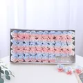 Juego premium de 50 cabezas de flores de jabón degradado rosa y azul para arreglos DIY - Rosa de Montaña Nevada Bicolor / 50 Piezas/Caja
