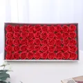 Confezione regalo fatta a mano con 50 teste di rose rosse di sapone per San Valentino - Stile Rosa Rossa Grande / 50 Pezzi/Scatola