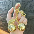 Elegant gold cherry-shaped keychain and bag pendant accessory for women - Electroplated Style / 3cm / Gold