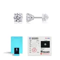 Elegant 1ct lab-grown diamond four-prong screw-back earrings in 925 sterling silver set - Lab-Grown Diamond (1 Carat) Stud Earrings with NGTC Certificate and Gift Box / 925 Silver