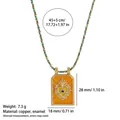 Colorful braided rope necklace with heart tarot card pendant and size specifications - Orange Necklace (Without Beads)