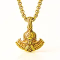 Gold stainless steel vintage Viking Mjolnir necklace with Valknut symbol for men - Gold Hammer with Plated Chain