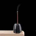 Eleganter Räucherstäbchenhalter aus schwarzem Achatkristall in Blumenform für Dekoration - Obsidian