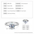 Elegant 2ct D Color VVS1 Moissanite ring in S925 sterling silver with 4-prong setting - US Size 4 / Silver (2.0ct)