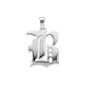 Pendentif poli lettre B gothique en argent pour des bijoux personnalisés de collier - Lettre B (Pendentif Seul)
