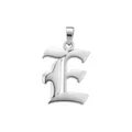 Pendentif lettre E gothique en argent poli pour bijoux personnalisés - Lettre E (Pendentif Seul)