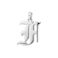 Pendentif lettre H alphabet gothique en argent poli pour collier de bijoux personnalisé - Lettre F (Pendentif Seul)