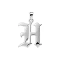 Pendentif lettre H de style gothique en argent poli pour colliers personnalisés - Lettre H (Pendentif Seul)