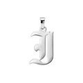 Pendentif gothique en métal argenté avec la lettre J pour création de bijoux - Lettre I (Pendentif Seul)