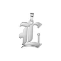 Élégant pendentif lettre L en argent poli style gothique pour bijoux sur mesure - Lettre L (Pendentif Seul)