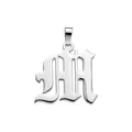 Pendentif lettre M gothique en argent poli pour un collier d'initiales personnalisé - Lettre M (Pendentif Seul)