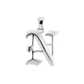 Pendentif vintage de style gothique lettre N en finition argent poli pour tous - Lettre N (Pendentif Seul)