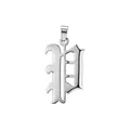 Pendentif lettre initiale Gothique P en argent poli style minimaliste élégant. - Lettre P (Pendentif Seul)