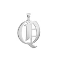 Élégant pendentif lettre Q gothique en argent pour collier personnalisé avec initiales. - Lettre Q (Pendentif Seul)