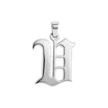 Élégant pendentif de style gothique avec la lettre initiale U en finition argent poli - Lettre V (Pendentif Seul)