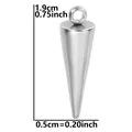 Silver stainless steel cone pendant DIY jewelry accessory with dimensions 1.9cm x 0.5cm - Steel