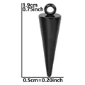 Small black stainless steel conical pendant charm with 1.9cm length for DIY jewelry - Black