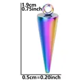 Rainbow plated stainless steel cone pendant charm for DIY jewelry necklace making - Rainbow