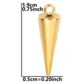 18K gold-plated stainless steel cone pendant DIY jewelry accessory with size markings - Gold