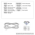 Anillo cruzado en X de plata esterlina S925 con moissanite color D y claridad VVS1 - Anillo Moissanita X-Cross-0.4ct / Talla US 4.5