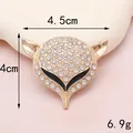 Shining gold fox head rhinestone charm for DIY jewelry and phone case decoration - Gold Fox Head without Back Cover Accessory (D760)