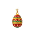 Colgante de huevo de Pascua ruso de esmalte de colores con baño de oro y detalles de circón - Estilo Apertura Ondas Tricolor (14)
