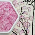 Macro view of pink moon-shaped glass beads for handmade jewelry making and DIY crafts - Moon Style (L621#) / 10x14x5mm / Pink