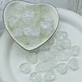 Dettaglio perle di vetro a cuore cangianti per creazione gioielli 14x16x7mm - L640# Bianco Colorato