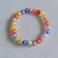 8mm multi-colored cat's eye glass bead bracelet with translucent finish - Colorful 1
