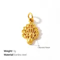Peacock animal charm in 18K gold plated stainless steel for DIY jewelry making - 3D Peacock Shape (PJ2681G)