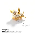 Gold plated dachshund dog pendant with sparkling rhinestones for creative jewelry DIY projects - Rhinestone Dachshund Shape (PJ2688WEG)
