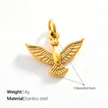 Stainless steel dove bird pendant with 18k gold plating, SKU variant, 1.4g weight - Bird Shape (PJ2689G)