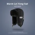 Thermal black denim aviator hat with faux fur lining and ear flaps for winter protection - Solid Black
