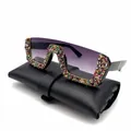 Lunettes de soleil sans monture avec strass colorés et verres dégradés violets - Décoration en strass / Verres Gris Dégradé / Coloré