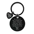 Detailed view of engraved black stainless steel keychain for teacher appreciation gift - Heartfelt Thanks Apple Style (L07)