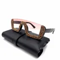 Lunettes de soleil oversize à verres roses dégradés et strass brillants à la mode - Décoration en strass / Verres Roses / Rose