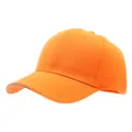 Side view of a plain orange baseball cap with a white rim detail for sun protection - One Size Adjustable / Orange & White