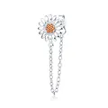 925 sterling silver daisy flower stud earrings with orange zircon and chain tassel fringe - Sunflower Style / 925 Silver / White Gold