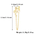 Elegant gold snake stud earring with long tassel chain and S925 silver hallmarks - Small Cobra Style / 925 Silver / Gold