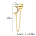 Dainty gold S925 silver crescent moon stud earring with zircon and chain tassel loop - Moon Style / 925 Silver / Gold
